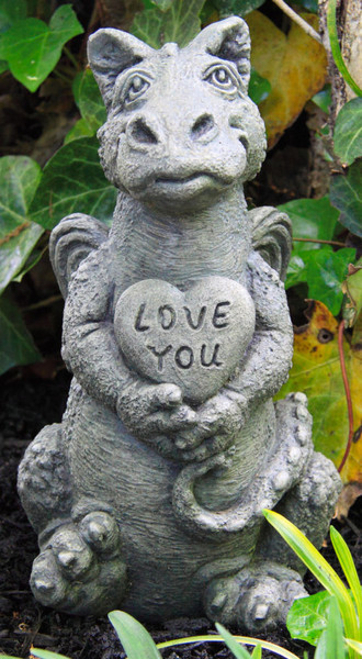 Little Dragon Heart with Love You Statue
